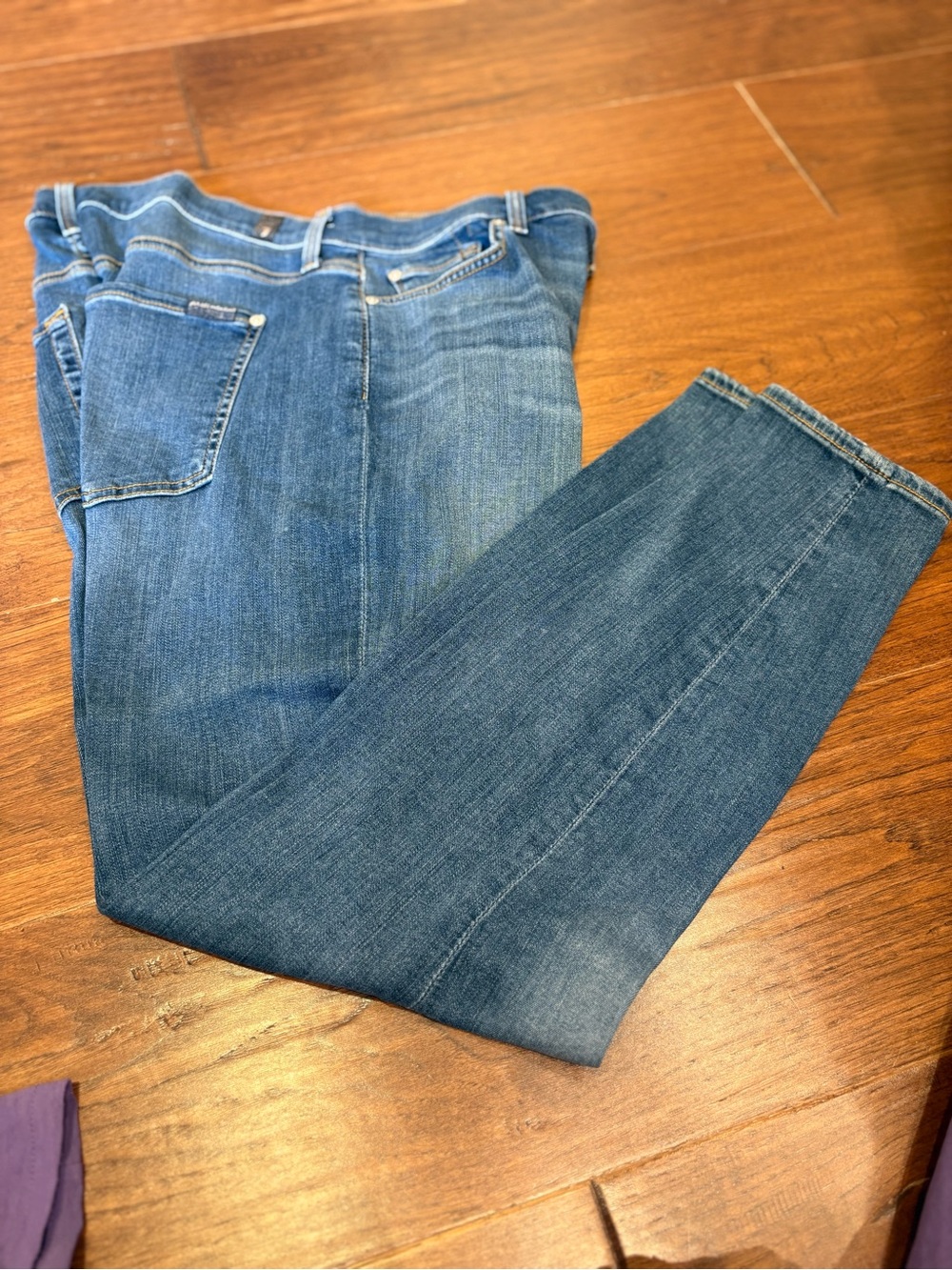 7 For All Mankind Me Skinny Ankle Blue Jeans